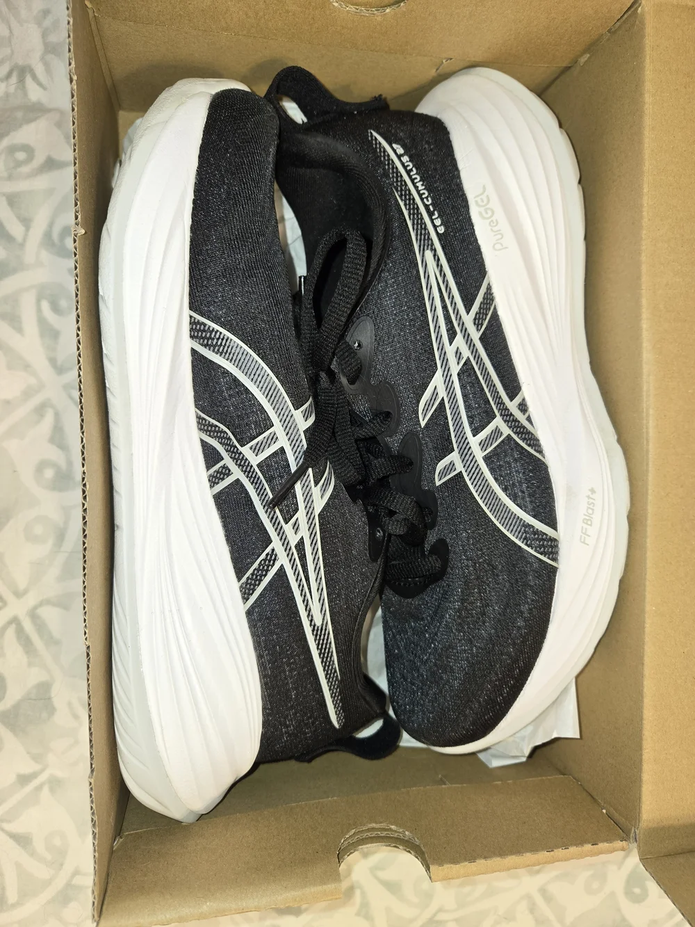 ASICS Women's Black Running Shoes with Cushioned White Sole